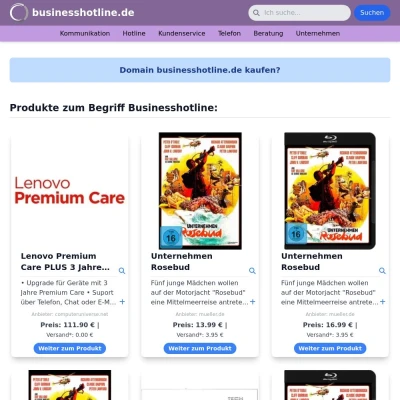 Screenshot businesshotline.de