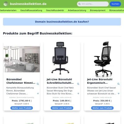 Screenshot businesskollektion.de