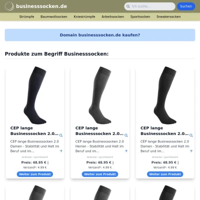 Screenshot businesssocken.de