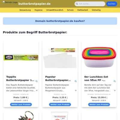 Screenshot butterbrotpapier.de