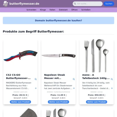 Screenshot butterflymesser.de