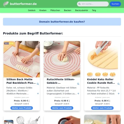Screenshot butterformer.de