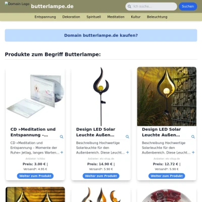 Screenshot butterlampe.de