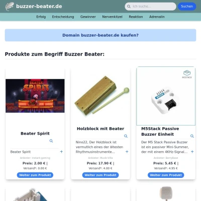 Screenshot buzzer-beater.de