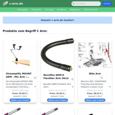 Screenshot c-arm.de