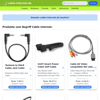 Screenshot cable-internet.de