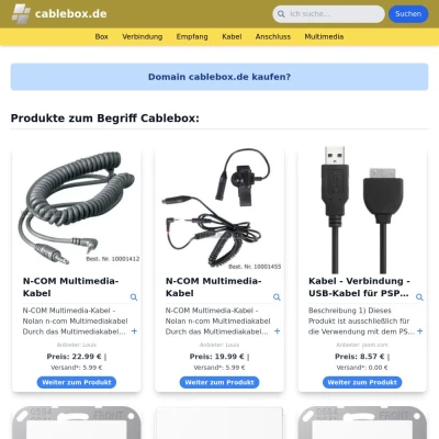 Screenshot cablebox.de