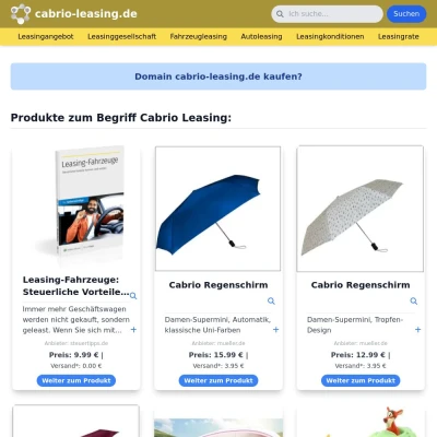 Screenshot cabrio-leasing.de