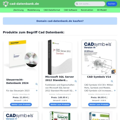 Screenshot cad-datenbank.de