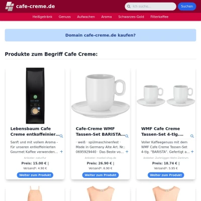 Screenshot cafe-creme.de