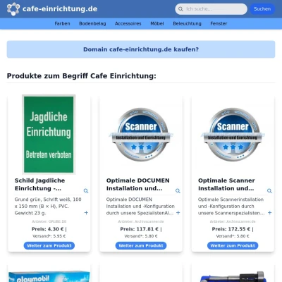 Screenshot cafe-einrichtung.de