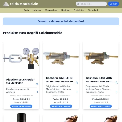 Screenshot calciumcarbid.de