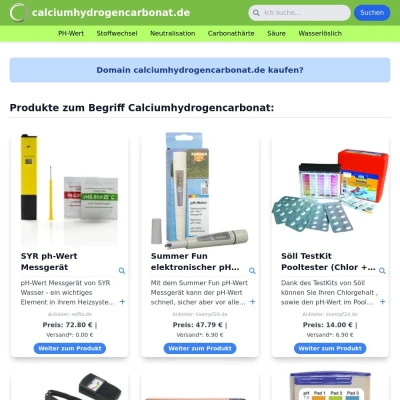 Screenshot calciumhydrogencarbonat.de