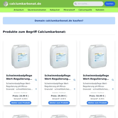 Screenshot calciumkarbonat.de