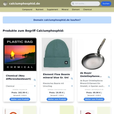 Screenshot calciumphosphid.de