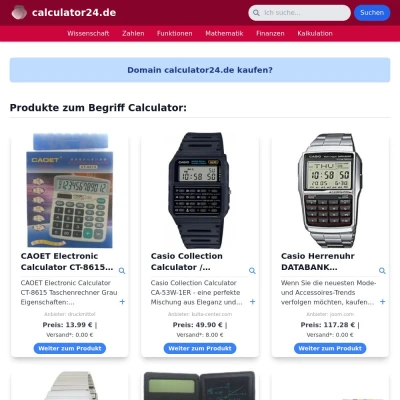 Screenshot calculator24.de