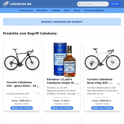 Screenshot caledonia.de