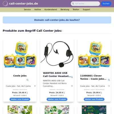 Screenshot call-center-jobs.de