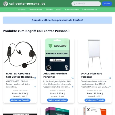 Screenshot call-center-personal.de