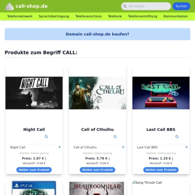 Screenshot call-shop.de