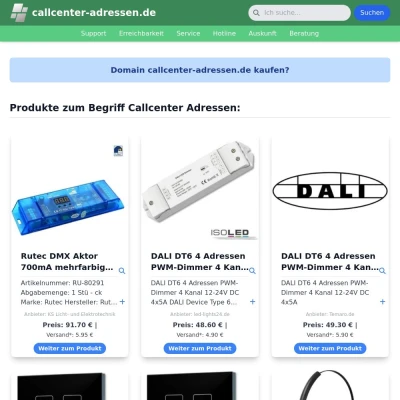 Screenshot callcenter-adressen.de