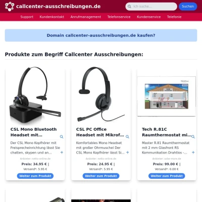 Screenshot callcenter-ausschreibungen.de