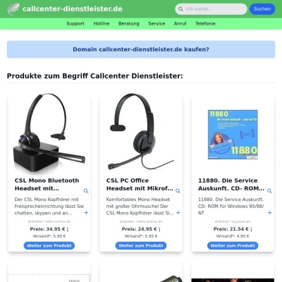 Screenshot callcenter-dienstleister.de