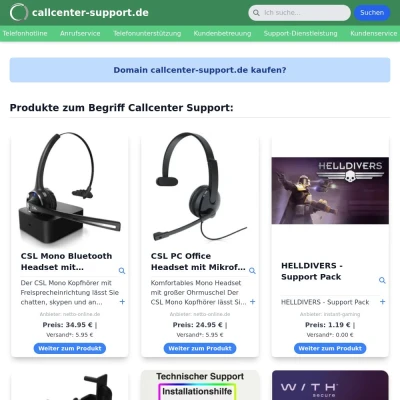 Screenshot callcenter-support.de