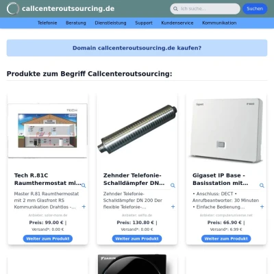 Screenshot callcenteroutsourcing.de