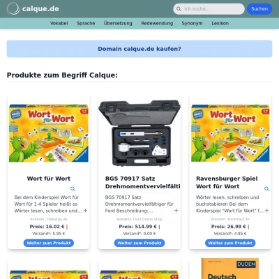 Screenshot calque.de