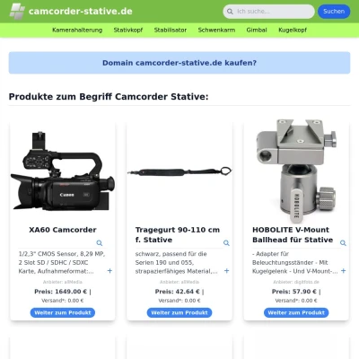 Screenshot camcorder-stative.de