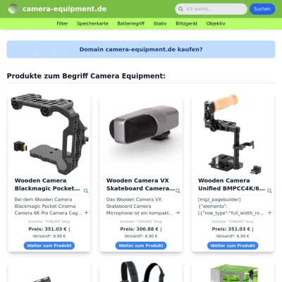 Screenshot camera-equipment.de