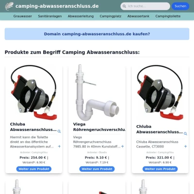 Screenshot camping-abwasseranschluss.de