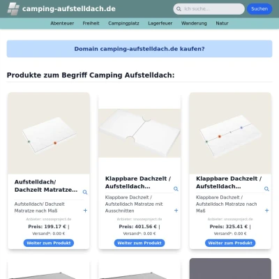 Screenshot camping-aufstelldach.de