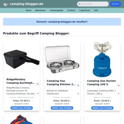 Screenshot camping-blogger.de