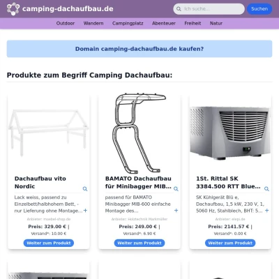 Screenshot camping-dachaufbau.de