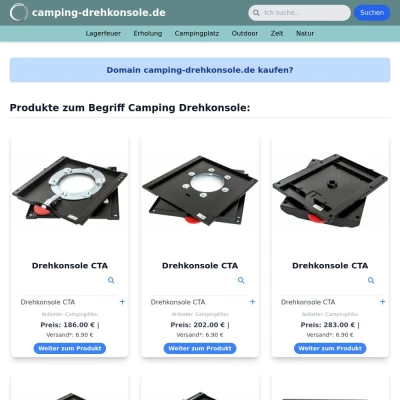 Screenshot camping-drehkonsole.de