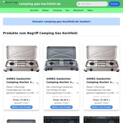 Screenshot camping-gas-kochfeld.de