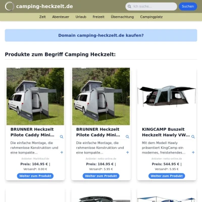 Screenshot camping-heckzelt.de