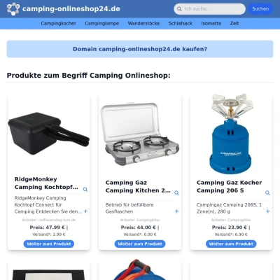 Screenshot camping-onlineshop24.de