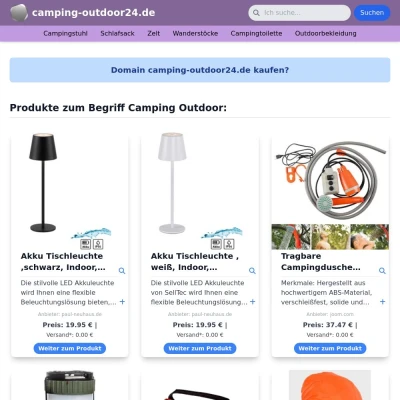 Screenshot camping-outdoor24.de