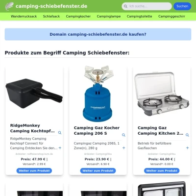 Screenshot camping-schiebefenster.de