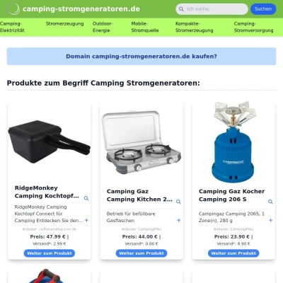 Screenshot camping-stromgeneratoren.de