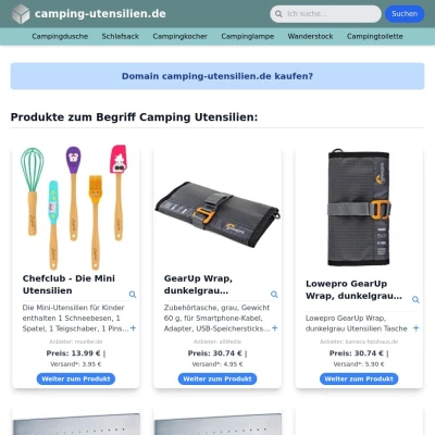 Screenshot camping-utensilien.de