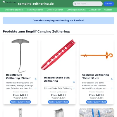 Screenshot camping-zelthering.de