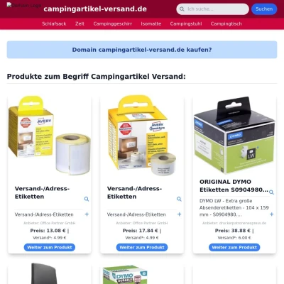 Screenshot campingartikel-versand.de