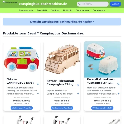 Screenshot campingbus-dachmarkise.de