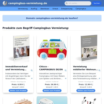 Screenshot campingbus-vermietung.de