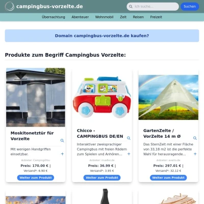 Screenshot campingbus-vorzelte.de