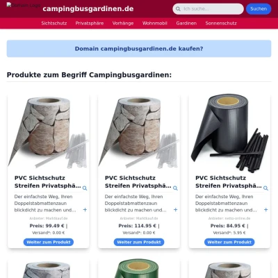 Screenshot campingbusgardinen.de